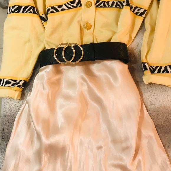Cream Satin Feel Slip Skirt